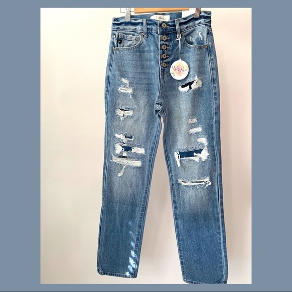 New Kancan High Rise distressed button fly jeans - Picture 7 of 16